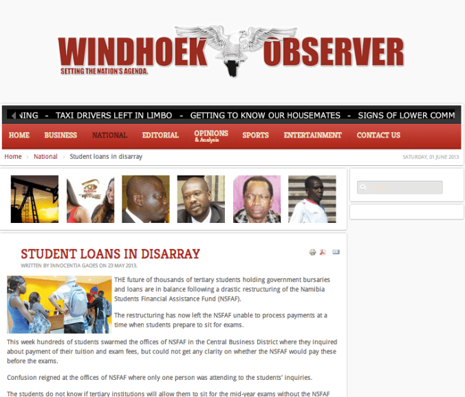 Windhoek Observer - Introduction of class visits