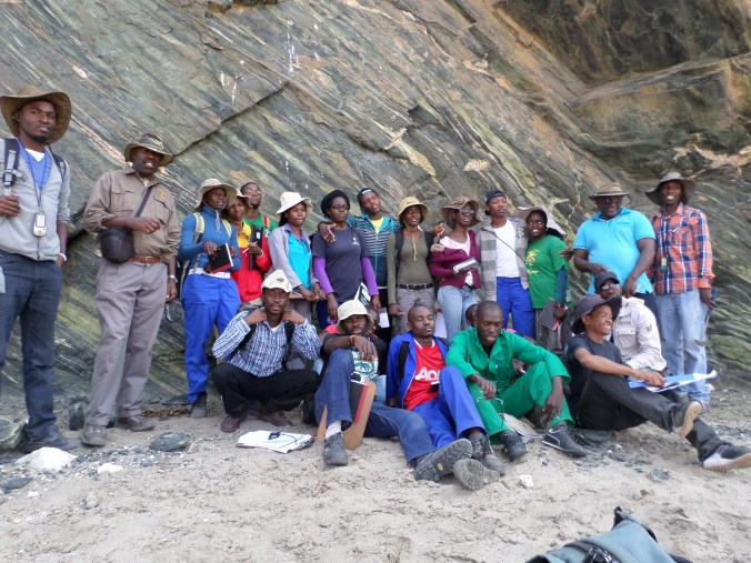 Johanna and her colleagues during Geology field work
